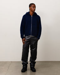 WAFFLE CASHMERE ZIP HOOD SWEATER