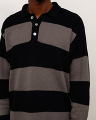 PIQUE KNIT STRIPE RUGBY