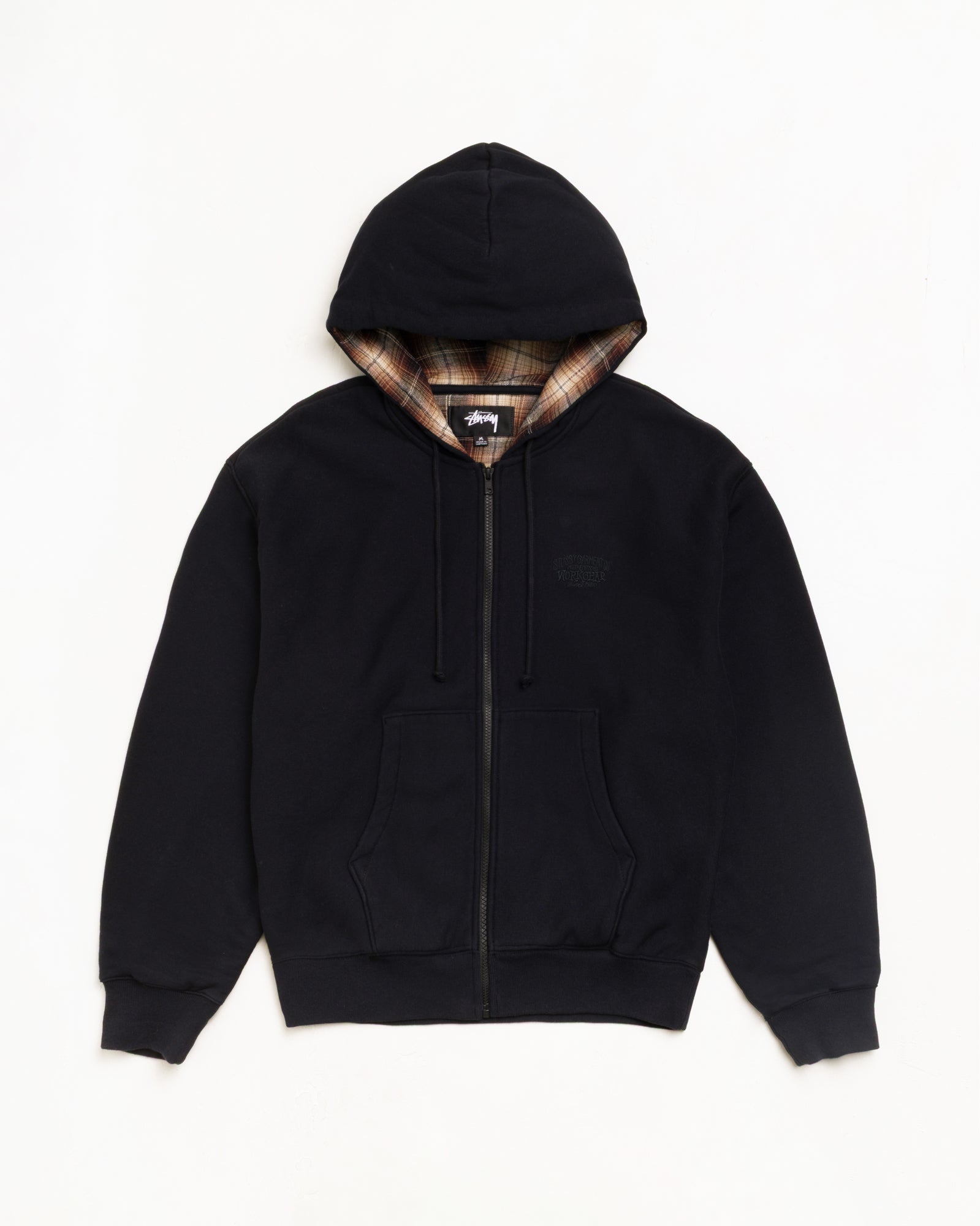PLAID LINED ZIP HOODIE